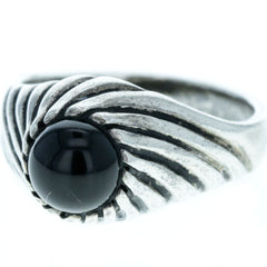 Sarah Coventry Smooth Onyx Ring - Size 7.25