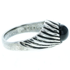 Sarah Coventry Smooth Onyx Ring - Size 7.25