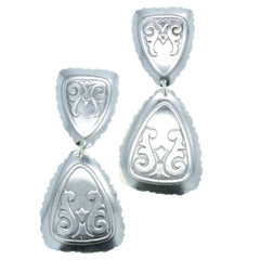 Embossed Scalloped Scroll Dangle Earrings