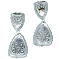 Embossed Scalloped Scroll Dangle Earrings