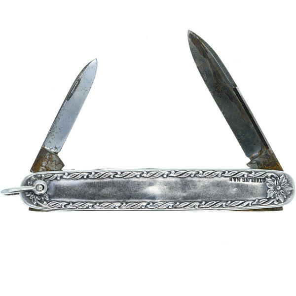 Signed Floral Pocket Knife