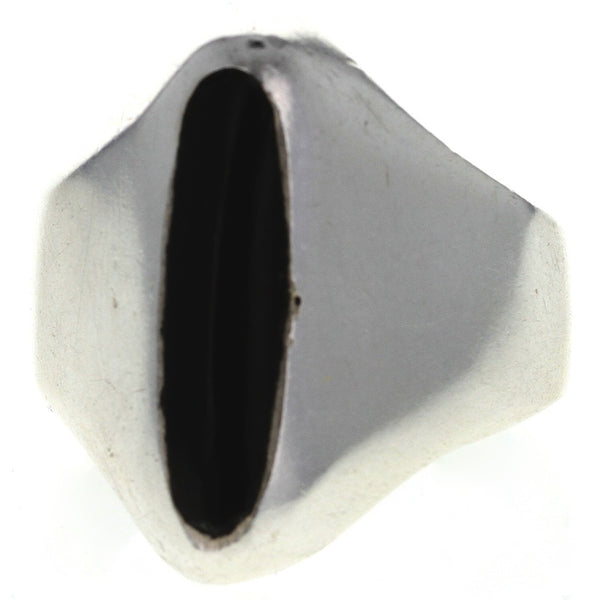 Mexican Oval Onyx Inlay Ring - Size 11.5