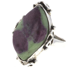 Eastern Ruby Zoisite Swirl Ring - Size 7.75