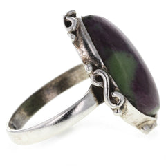 Eastern Ruby Zoisite Swirl Ring - Size 7.75