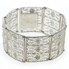 Floral Filigree Panel Bracelet