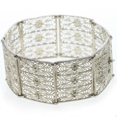 Floral Filigree Panel Bracelet