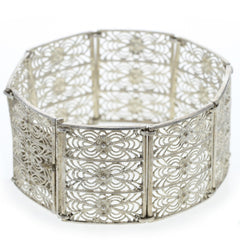 Floral Filigree Panel Bracelet