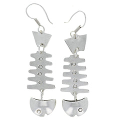 Taxco Fish Skeleton Dangle Earrings