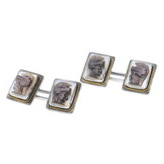 1960s Greek Centurion Mother Of Pearl Cufflinks