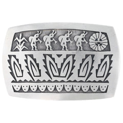 Hopi Kokopelli Corn Overlay Belt Buckle