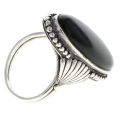 Eastern Elongated Onyx Ring - Size 9