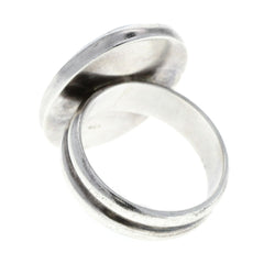 Smooth Hematite Oval Ring - Size 9