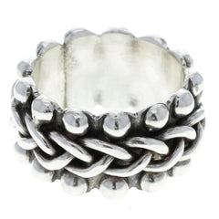 Mexican Chunky Braided Dots Band Ring - Size 11