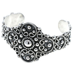 Taxco Ornate Dotted Symmetrical Cuff Bracelet