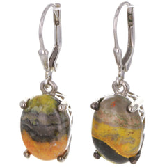 Prong-Set Jasper Cabochon Earrings