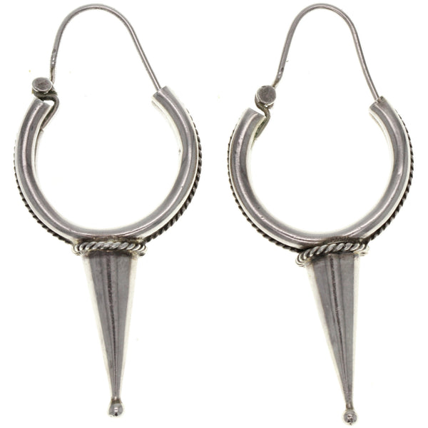 Eastern Braided Pointed Hoop Earrings