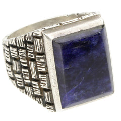 Mexico Sodalite Rectangle Ring - Size 11