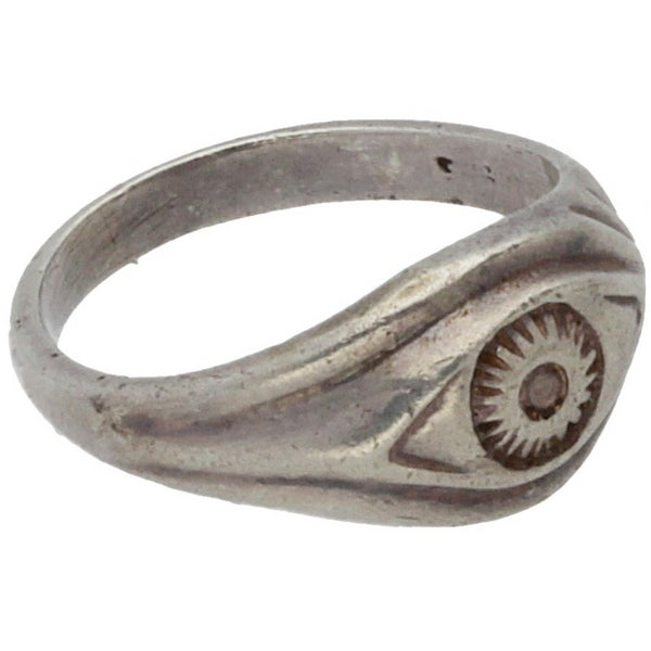 Hand Carved Evil Eye Ring - Size 7.5