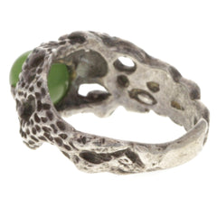 Handmade Freeform Green Jade Ring -  Size 5