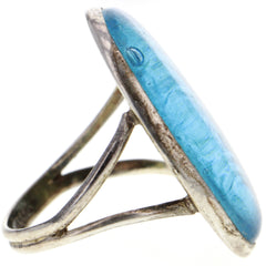 Antique Blue Butterfly Wing Ring - Size 3.75