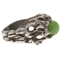 Handmade Freeform Green Jade Ring -  Size 5