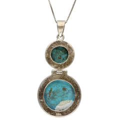 Round Turquoise Cabochon Pendant Necklace