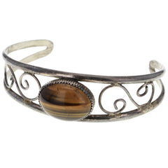 Spiral Tigers Eye Cuff Bracelet