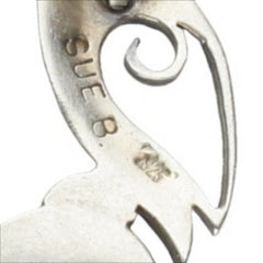 SUE B Labradorite Cabochon & Die-Cut Night Owl Pendant Necklace