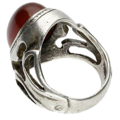 Oval Carnelian Cabochon Ring - Size 9.5