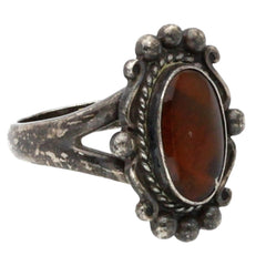 Navajo Braided Red Abalone Ring - Size 5.75