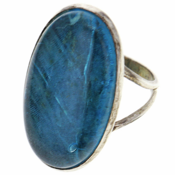 Antique Blue Butterfly Wing Ring - Size 3.75