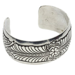 Navajo Handmade Floral Cuff Bracelet