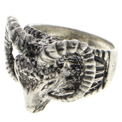 Ram Head Aries Zodiac Ring - Size 7.75