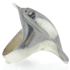 Elongated Modern Wave Ring - Size 8.5