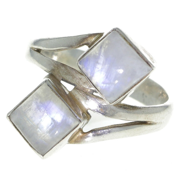 Square Moonstone Wrap-Around Ring - Size 11.25