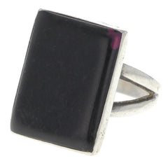 Black Stone Rectangle Top Ring - Size 6.25