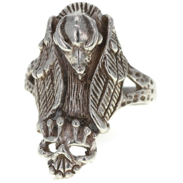 Fierce Eagle Skull Ring - Size 11