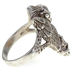 Fierce Eagle Skull Ring - Size 11