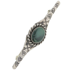 Navajo Handmade Braided Jade Bar Brooch