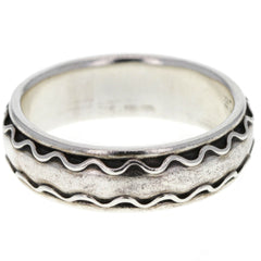 Modern Wavy Band Ring - Size 12