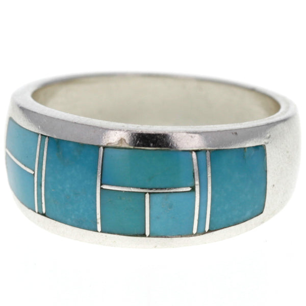 Teme Modern Turquoise Inlay Ring - Size 7.75