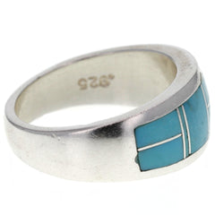 Teme Modern Turquoise Inlay Ring - Size 7.75