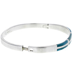 Taxco Modern Turquoise Inlay Clasp Bangle