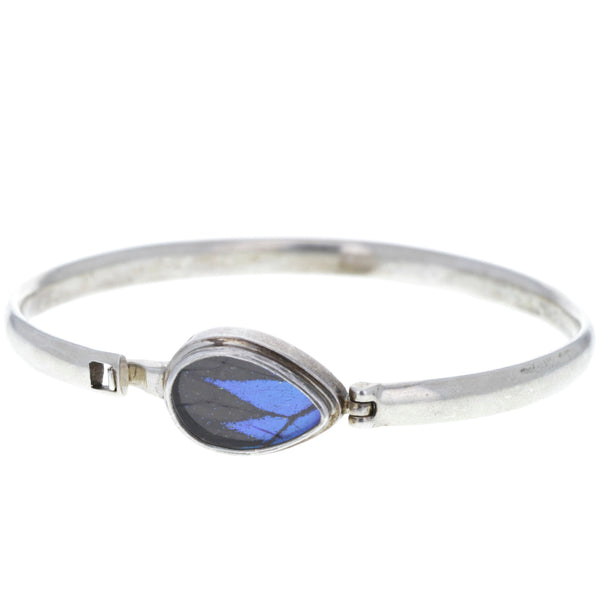 Iridescent Butterfly Wing Hinge Bangle