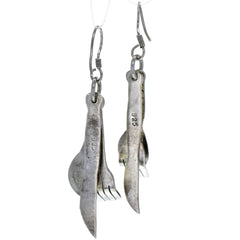 Taxco Silverware Dangle Earrings