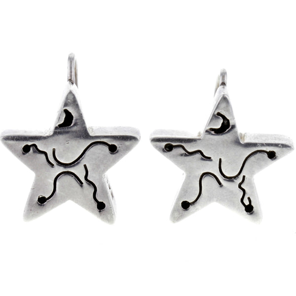 Modern Die-Cut Moon Star Dangle Earrings