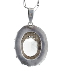 Faceted Grey Spinel Ridged Pendant Necklace