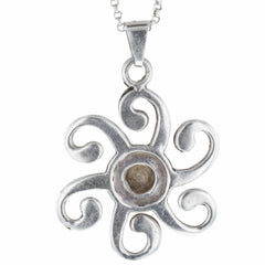 Modernist Sun Spiral Pendant Necklace