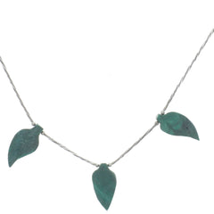 Southwestern Malachite Leaf Liquid Silver Collar Necklace