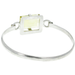 Modern Mexican Faceted Yellow Glass Clasp Bangle